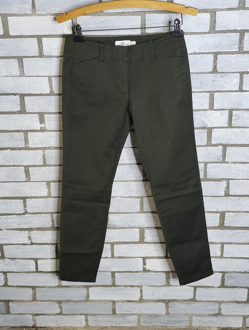 • Vineyard Vines Women's Low Rise Ankle Skinny Chino Pants Size 2 Green